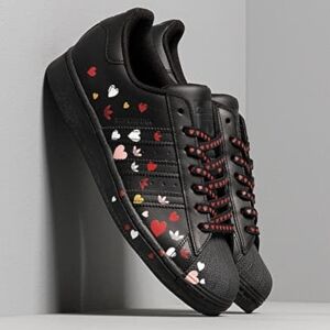 NWOT Adidas Women's Black Valentine's Edition Superstar Sneakers (US 5.5)